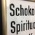Schokolade - Spirituosen - Kaffe  / Schriftenschild im Originalrahmen (50er Jahre)