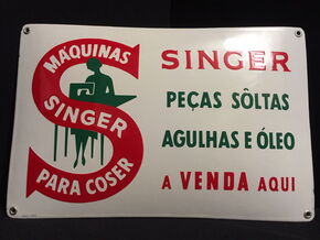 Singer Nähmaschinen Emailschild im Kleinformat
