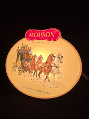 Mouson Kunststoff-Werbeleuchte von Boos & Hahn (60er/70er Jahre) 