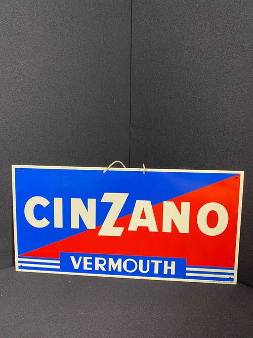 Cinzano Vermouth Werbeschild 1957 30 x 15 cm