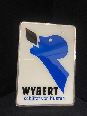 Wybert Pastillen - schützt vor Husten - Glasschild um 1955