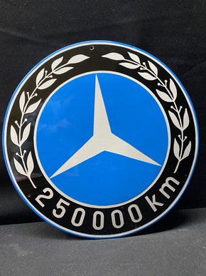 Mercedes Benz 250000 Kilometer (60er Jahre Emailledeckel)