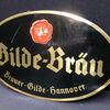Gilde-Bräu Hannover - Aluminiumschild mit Aufhängkette (Um 1960) A35
