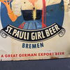 St. Pauli Girl Beer - Bremen - Pin Up Blechschild  48 x 38 cm - D 1958
