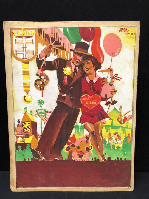 Oktoberfest Originalentwurfszeichnung zu einem Plakat aus dem Jahr 1944