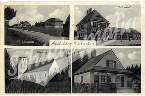 Postkarte mit alten Reklameschildern