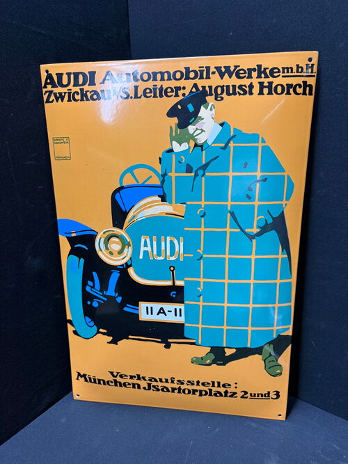 Audi Automobilwerke Emailschild (REPRODUKTION)