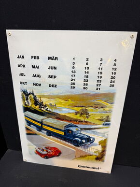 Continental Emailleschild mit Dauerkalenderfunktion (Repro)