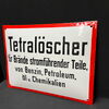 Tetralöscher Hinweisschild (um 1930)