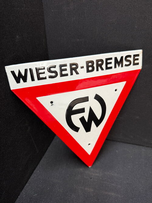 Wieser Bremse - Flaches Emailleschild um 1950 (wohl Österreich)