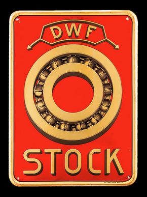 DWF Stock Kugellager Blechschild um 1915