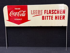 Coca Cola - Leere Flaschen bitte hier (60er Jahre Schild)