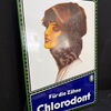 Chlorodont - Für die Zähne (Neuzeitliches und abgekantetes Emailleschild)