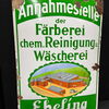 Färberei chem. Reinigung und Wäscherei Ebeling (Gewölbtes Emailleschild von großer Seltenheit)