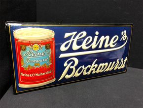 Heines Bockwurst (gewölbt und stark geprägt) ca. 17,5 x 37 cm (Traumzustand)