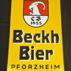 Beckh Bier Pforzheim Emailschild 50 x 33 cm um 1950