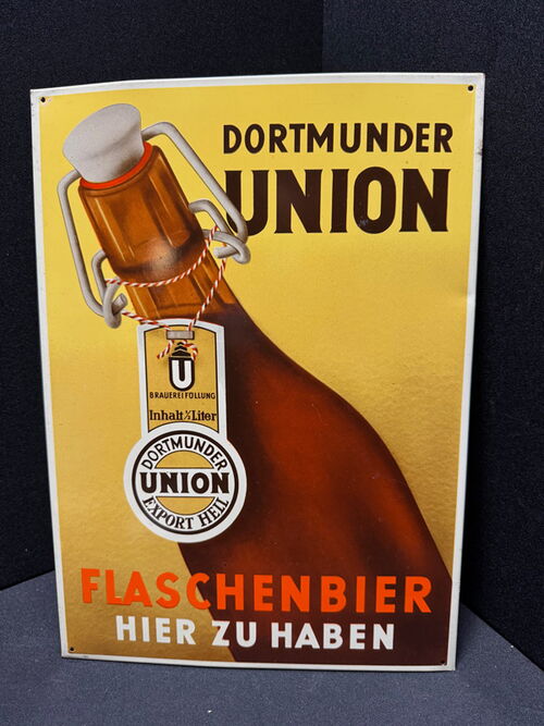 Dortmunder Union Blechschild Bierschild Dortmund 39 x 28 cm - D um 1960