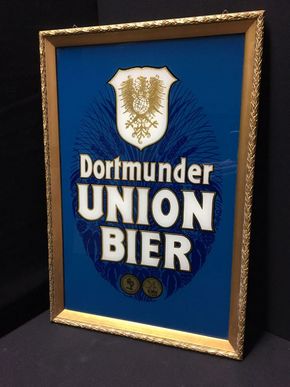 Dortmunder Union Bier Hinterglasschild (wohl um 1925)