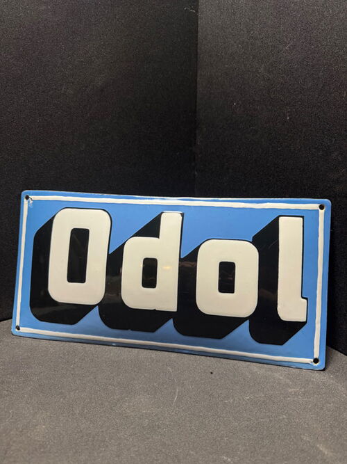 Odol Mundwasser Emailleschild Zitterschrift  40 x 20 cm D - um 1915