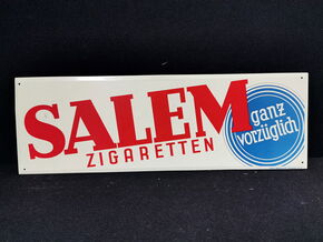 Salem Zigaretten - Ganz vorzüglich (Blechschild aus der Zeit um 1930/1950)