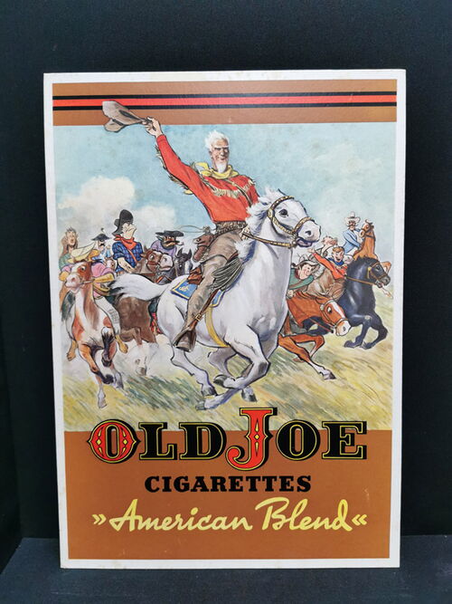 Old Joe Cigarettes Werbepappe aus der Zeit um 1950 