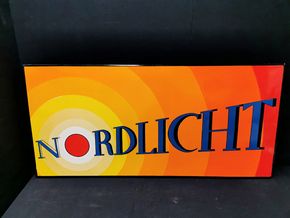 Nordlicht - Schweres abgekantetes Emailleschild (XL) mit fantastischen Farben (60er Jahre)