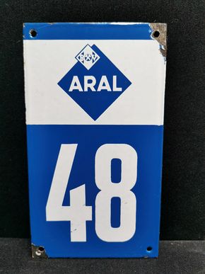 BV Aral Emailleschild mit der Nummer 48 (60er Jahre)