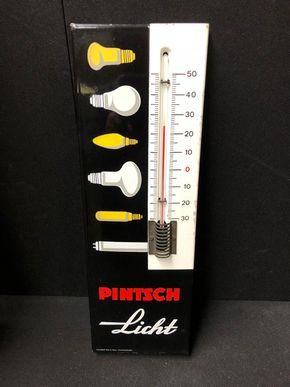 Pintsch Licht - Emailliertes Thermometer von Boos & Hahn (wohl späte 50er Jahre)