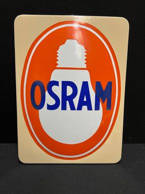 Osram Emailleschild in recht seltener Version (Geprägt und abgekantet / 50er Jahre)