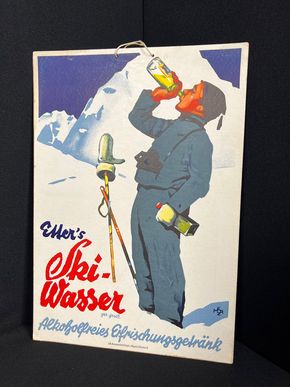 Etter´s Skiwasser Kleinplakat 33 x 23 cm um 1930 sign. Merz