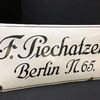 F. Piechatzek - Berlin / Großes, gewölbtes Emailschild (20er Jahre)
