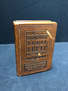 Niederländische Mittelstands Sparbank - Spardose in Form eines Buches (Wohl 50er Jahre)