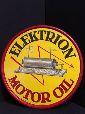 Blechschild Elektrion Motor Oil - Belgien von 1946
