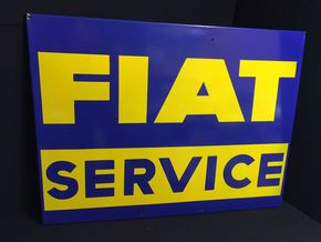 FIAT SERVICE Emailschild abgekantet 99 x 73 cm 