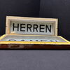 Herren & Damen - Glasschilder im Metallkorpus - Unikate Schwimmbad Umkleide WC  um 1920 /30