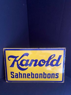 Kanold Sahnebonbons Emailschild um 1930 