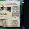Westdeutsche Landeszeitung Gladbach - Uraltes geprägtes Blechschild um 1924  -  36 x 17 cm