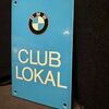 Kleines Emailschild - BMW Club Lokal  20 x 12,5 cm - D um 1980