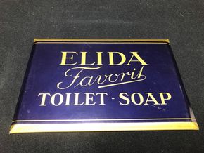 Elida Toilettenseife - Blechschild mit Semi-Glas-Überzug um 1950 (englisch) (A18)