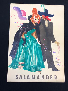 Salamander Werbeplakat mit Faschingsmotiv (Um 1955)