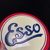  Esso Blechschild - Blechschild in Schreibschrift -  27 cm Durchmesser - D um 1930