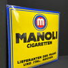 Manoli Cigaretten - Lieferanten der Franz. und Ital. Regien (1920er Jahre Emailleschild)