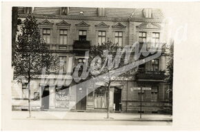 Postkarte mit alten Kolonialwarenladen