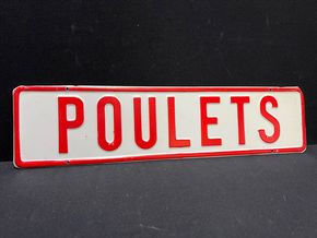 Schlachterei-Blechschild „Poulets“