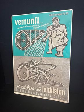 Blechschild zur Unfallverhütung (Sondermotiv)