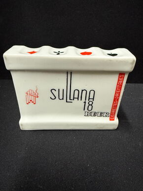 Sullana Porzellanaschenbecher mit Spielkartendekor (1930/1950)