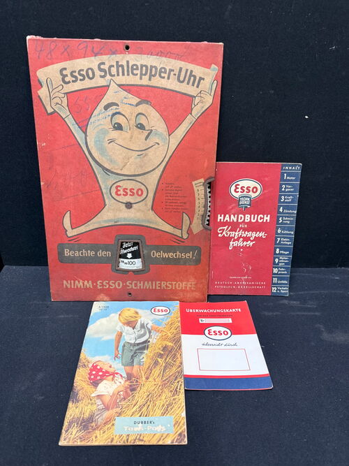 Esso 4er Set alter Sammlerdinge (ab 1950er Jahre)