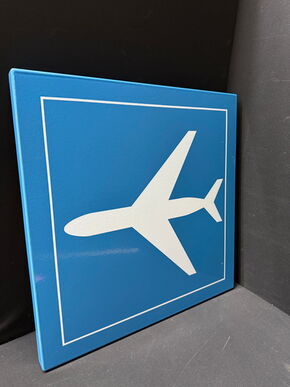 Flugzeug Schild (Stark abgekantetes Emailleschildhild)
