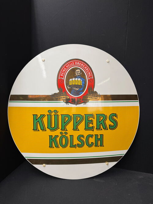 Küppers Kölsch Emailleschild mit 78 cm Durchmesser