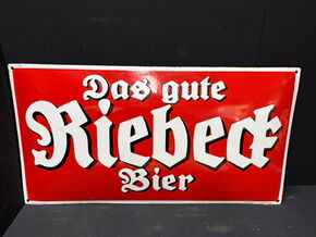 Riebeck Brauerei - Das gute Riebeck Bier (gewölbtes Emailleschild um 1910)